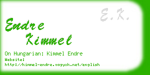 endre kimmel business card